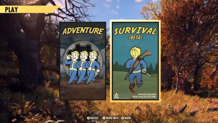 Fallout 76 MainMenu GameModeSelect Survival 003