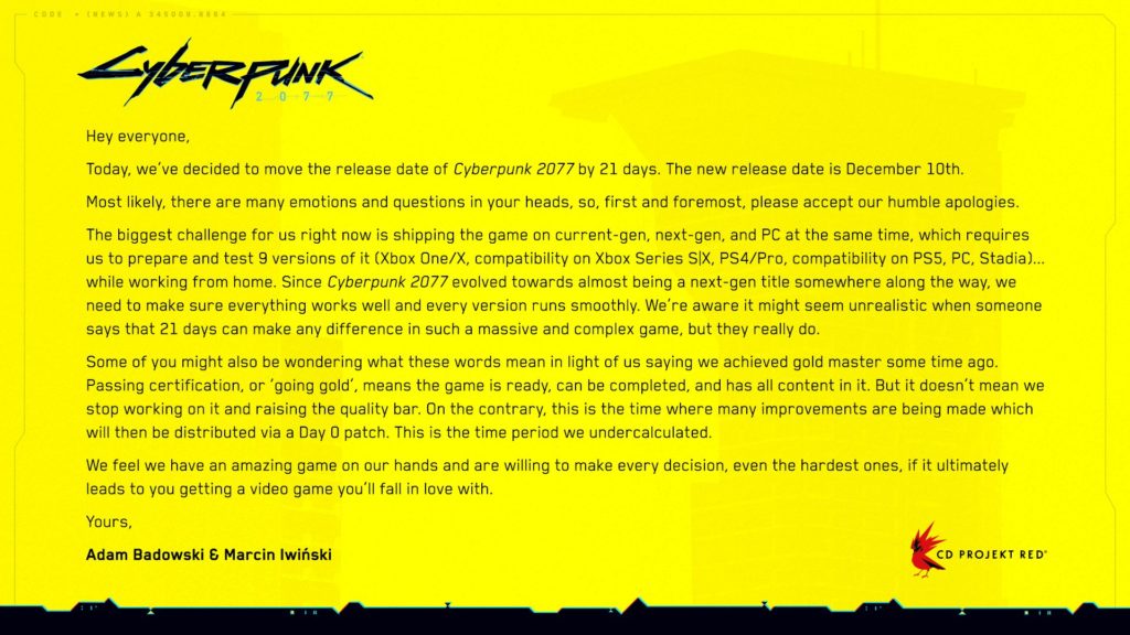 Cyberpunk 2077 3ème report