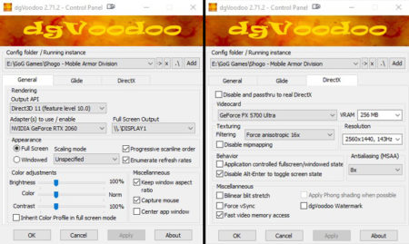 Config dgVoodoo pour Shogo