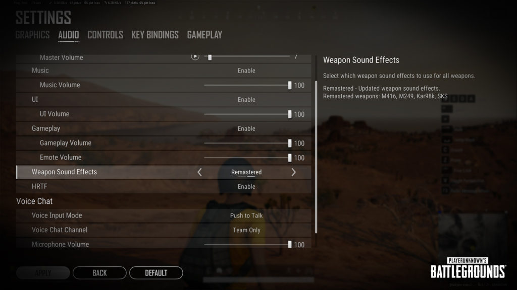 PUBG soundselection