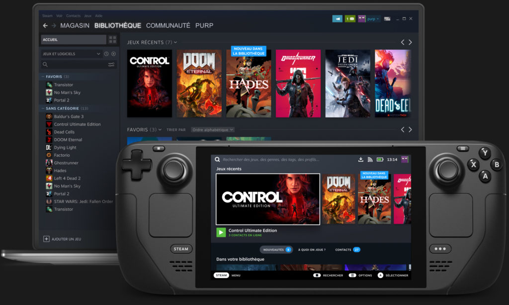 Steam Deck : Bibliothèque Steam