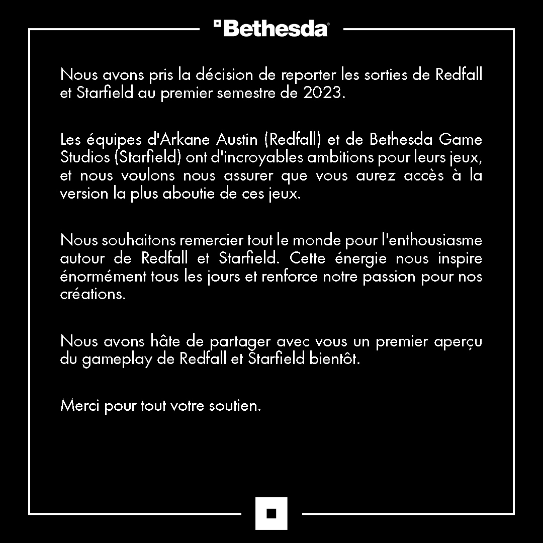 Bethesda Redfall Starfield repoussés VF