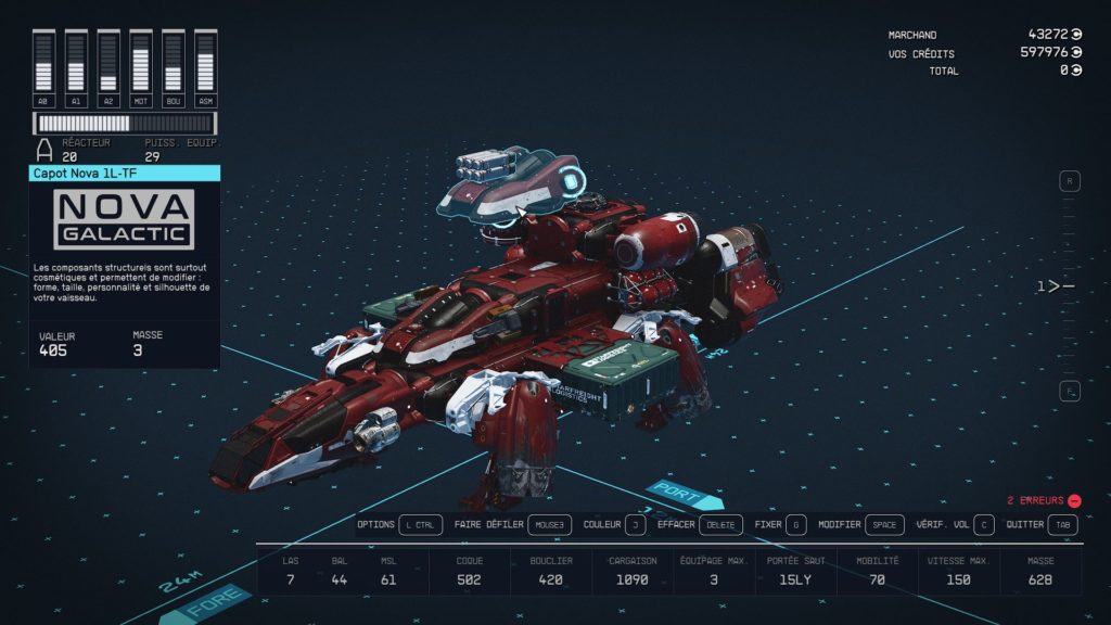 Starfield - construction de vaisseaux