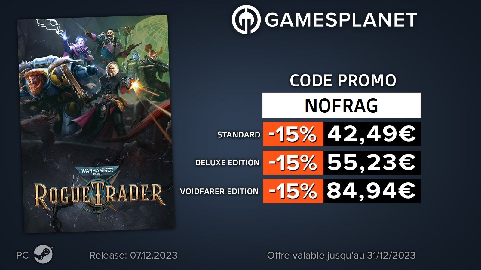 Warhammer 40.000 Rogue Trader code promo