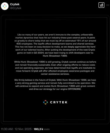 Crytek - Crysis 4 en pause