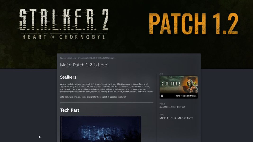 S.T.A.L.K.E.R. 2: Heart of Chornobyl patch 1.2