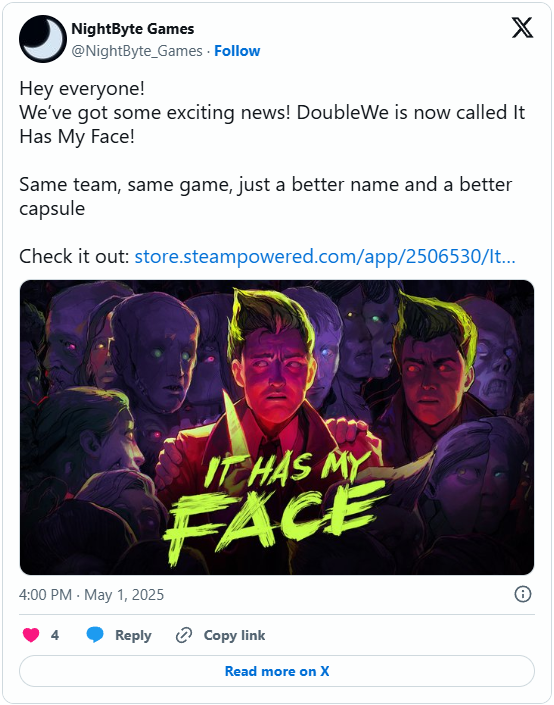 It Has My Face Tweet