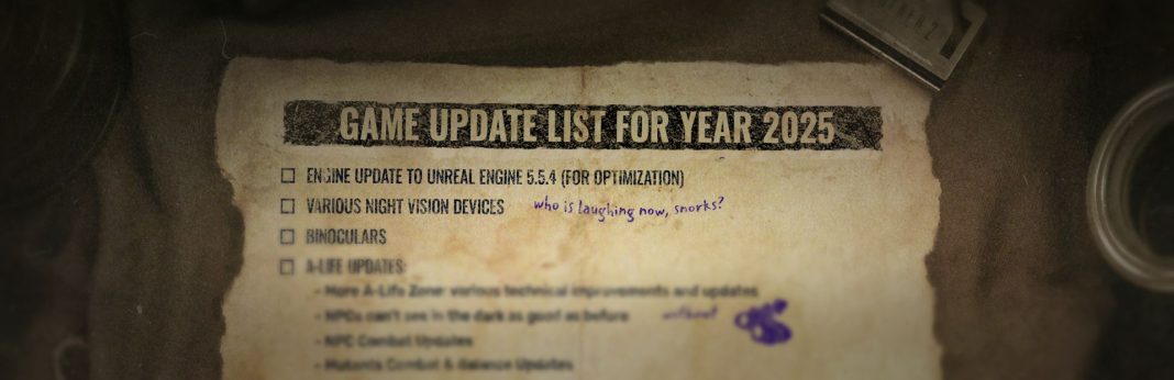 S.T.A.L.K.E.R. 2 - Heart of Chornobyl - Roadmap S2 2025 header