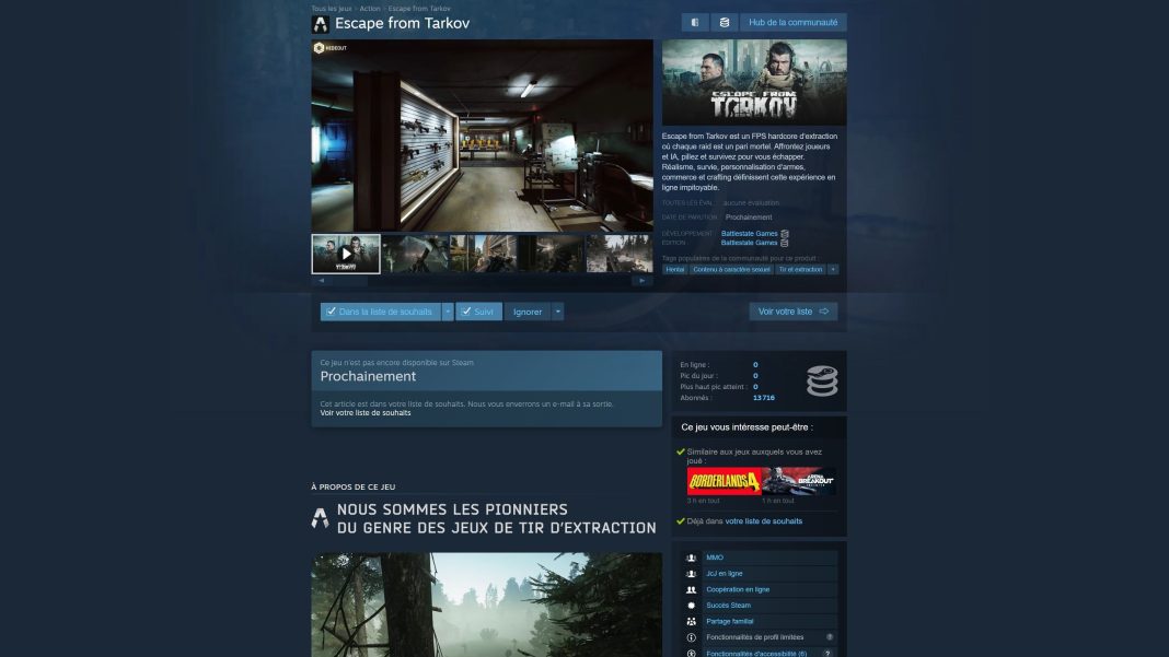 Escape From Tarkov sur Steam