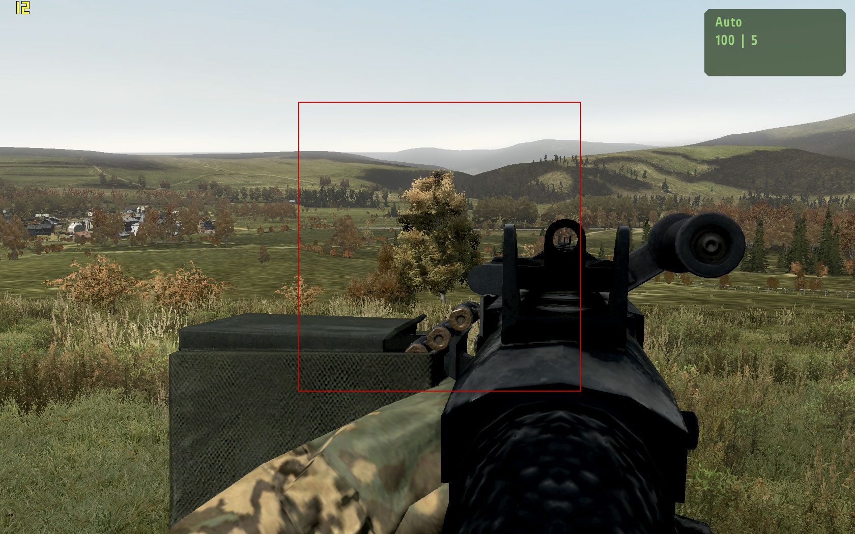 Iron sight freeaim type rectangle deadzone